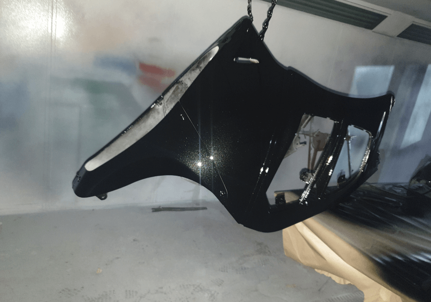 Motorbike repair painted hanging oven